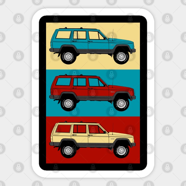 Jeep Cherokee Pop Art ~ Malibu palette Sticker by FanboyMuseum